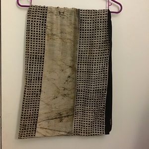 Handmade cotton scarf/wrap tan and black